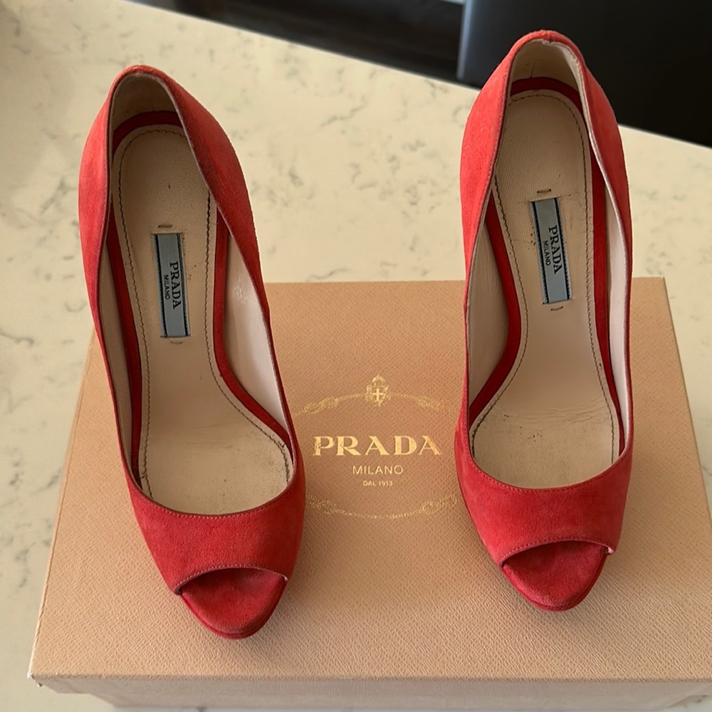 100% Authentic Prada Peep Toe Shoes